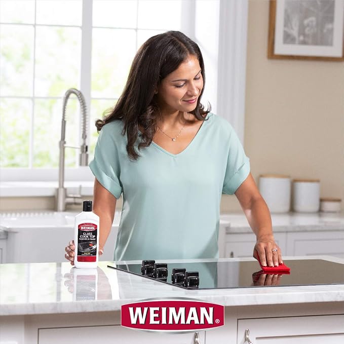 Weiman Cook Top Scrubbing Pads – Gently Clean and Remove Burned-on Food from All Smooth Top and Glass Cooktop Ranges, 3 Reusable Pads (Pack of 2)
