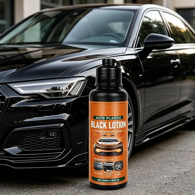 Auto Plastic Black Lotion, Black Lotion Auto Plastic, Plastic Restorer for Cars, Auto Plastic Black Lotion, Can Restore the Luster of Faded Plastics and Rubbers (2PCS)