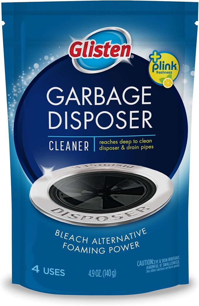 Glisten DP20B Disposer Care Foaming Garbage Disposer Cleaner-Twenty Pack (20 Uses)-Powerful Disposal Cleanser for Complete Cleaning of Entire Disposer-Lemon Scented, 24.5 oz