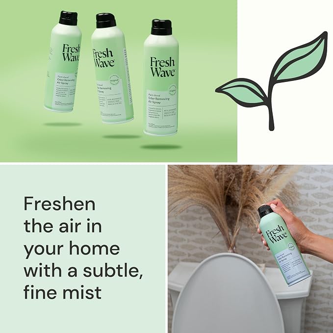 Fresh Wave Original Air Freshener Spray, 8 oz, 2-Pack Room Odor Eliminator | Non-aerosol fine mist, Plant oil formula, Paraben- and phthalate-free, Bathroom and pet area safe, Fabric and furniture use