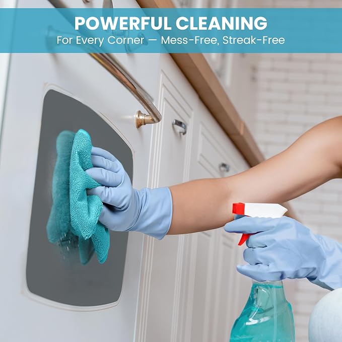 SIFANGKE Microfiber Cleaning Cloth, 12 Pack SkyBlue Cleaning Rags for Housekeeping, Reusable Microfiber Towels for Car, Kitchen, Bathroom and Household Cleaning Supplies, 11.8"X11.8"