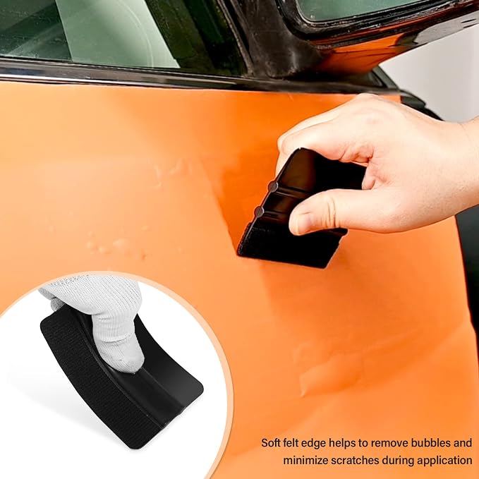 Gomake Vinyl Wrap Tool Set Window Tint Kit,Window Tint Tools Small Rubber Squeegee, Car Window Tint Application Kit,Vinyl Wrap Tools Felt Squeegee for Car Wrapping,Window Cleaning