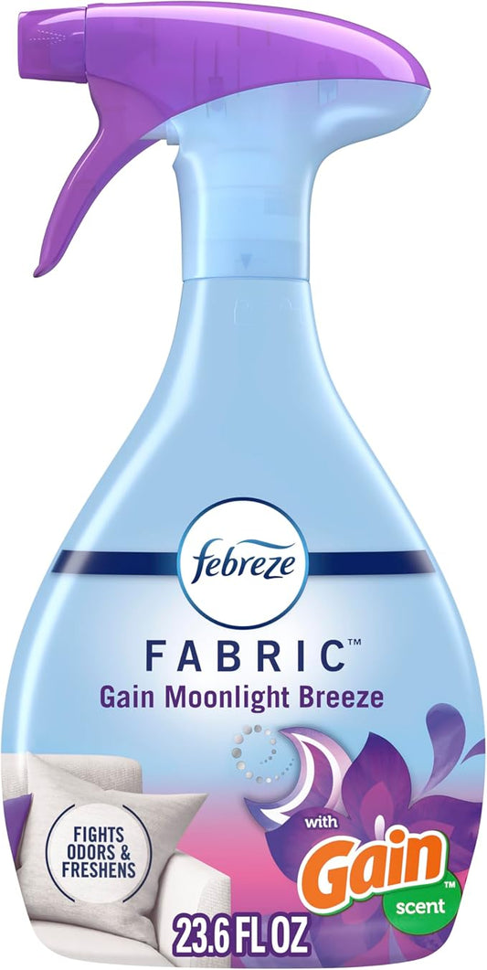 Febreze Fabric Spray, Air Freshener, Odor-Fighting Fabric Refresher, Couch and Linen Spray, Sneaker Balls Alternative, Multi-Use, Gain Moonlight Breeze Scent, 23.6 fl oz
