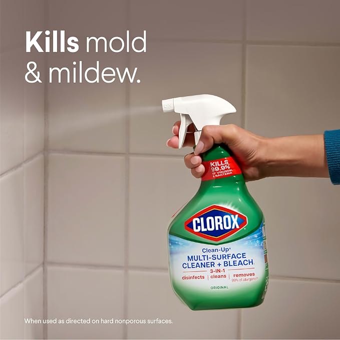 Clorox Clean-Up Multi-Surface Cleaner with Bleach, Original, Spray Bottle, Cleans Dirt and Grime Off Most Surfaces and Countertops, Kills 99.9 Percent of Viruses and Bacteria, 32 fl. oz., Pack of 3