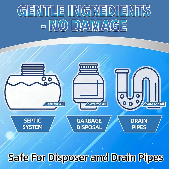 Garbage Disposal Cleaner And Deodorizer 50 Packs, Powerful Sink Drain Cleaner Tablets, 1 Year Supply Kitchen & Bathroom Drain Cleaner for Sink, Shower, Toilet, Home Cleaning Essentials