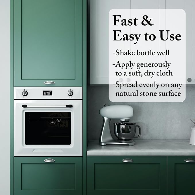 Goddard's Granite & Marble Polish - Clean and Shine Countertops, Tile, and Stone with Carnauba Wax - Water Stain Protection, 8oz