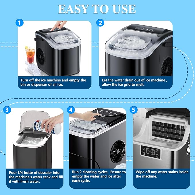 USKICH 4 Pack Ice Machine Cleaner Maker Descaler-68 fl oz Nickel Safe Descaler,Ice Maker Cleaner Solution Compatible with Ice Machine Brands Scotsman,KitchenAid,Hoshizaki