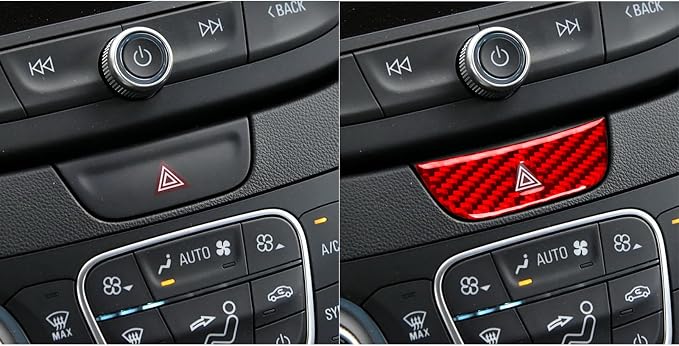 Real Carbon Fiber Trim for Chevy Malibu 9th Gen Accessories | for 2016-2024 Hazard Light Panel Cover Sticker Interior Thick Overlay Decal