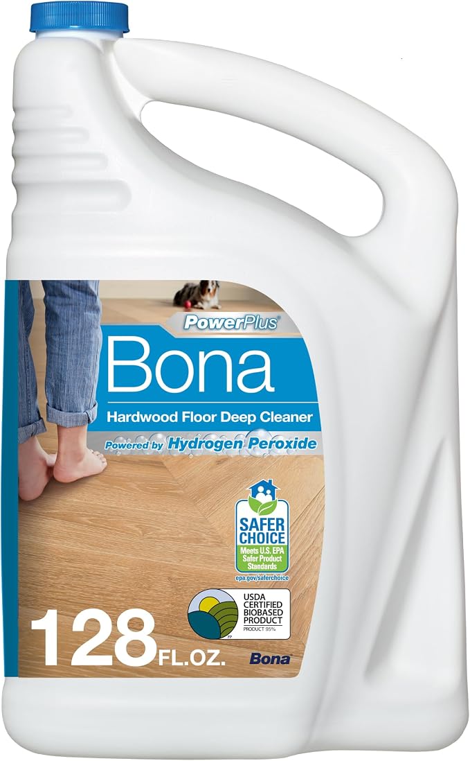 Bona PowerPlus Hardwood Floor Deep Cleaner Refill - 128 fl oz - Refill for Bona Spray Mops and Spray Bottles - Residue-Free Floor Cleaning Solution for Wood Floors | Refill for Bona Spray Mops and Spray Bottles - Residue-Free Floor Cleaning Solution fo...