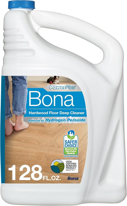 Bona PowerPlus Hardwood Floor Deep Cleaner Refill - 128 fl oz - Refill for Bona Spray Mops and Spray Bottles - Residue-Free Floor Cleaning Solution for Wood Floors | Refill for Bona Spray Mops and Spray Bottles - Residue-Free Floor Cleaning Solution fo...