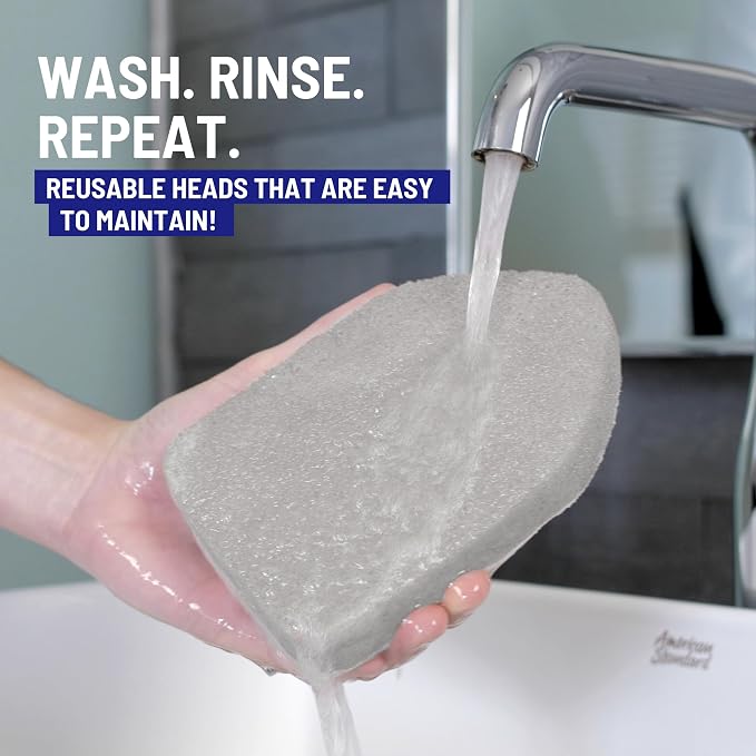 Scrubber Sponge Refill for 3 in 1 Moku Home Shower Scrubber, 2-Pack (Gray) | Non-Scratch Pads for Tub, Tile, Sink, Shower, Kitchen, Wall & Floor; for Moku Home Extendable Long-Handle Bathroom Brush