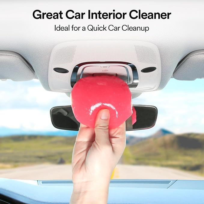 PULIDIKI Car Cleaning Gel Clean Putty Car Interior Cleaner Detailing Tools | Car Slime Cleaner Dust Cleaning Gel for Car Cleaning Supplies Car Essentials Car Gifts Car Accessories for Women Pink