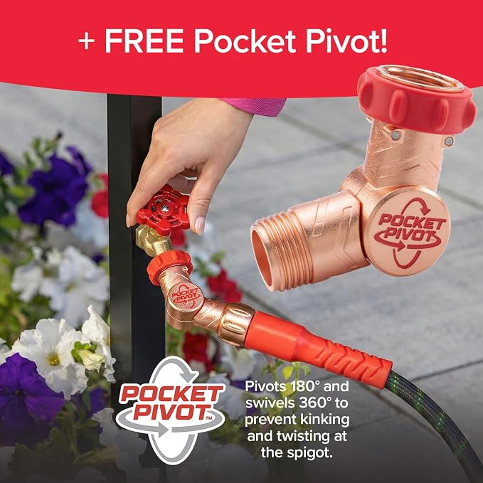 Pocket Hose Ballistic Double UV Edition 50 FT Expandable Garden Hose w/Pocket Pivot Swivel Connector, Anti-Burst Sleeve Reinforced w/Bulletproof Fiber, Lightweight, No-Kink, Compact, AS SEEN ON TV