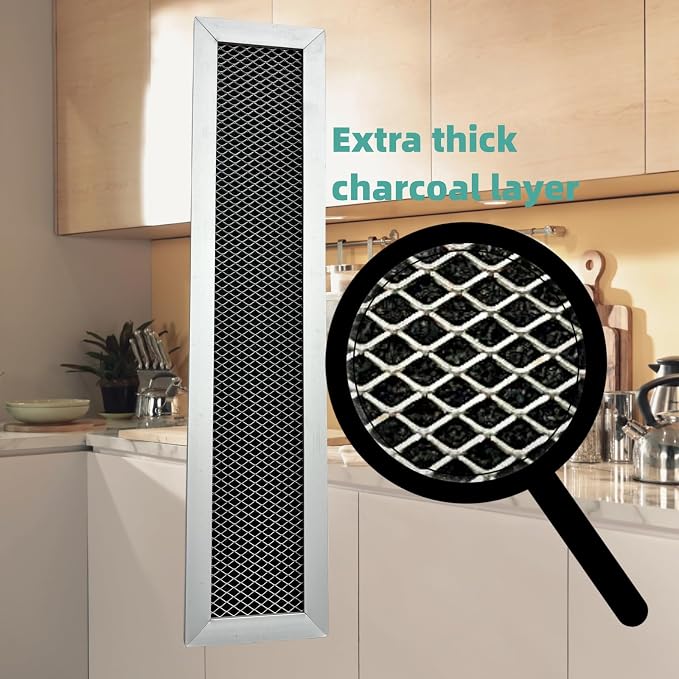 (2 PACK) Compatible GE WB02X10943 WB02X35607 Charcoal Carbon Microwave Filters.2-1/2" X 11" X 3/8"
