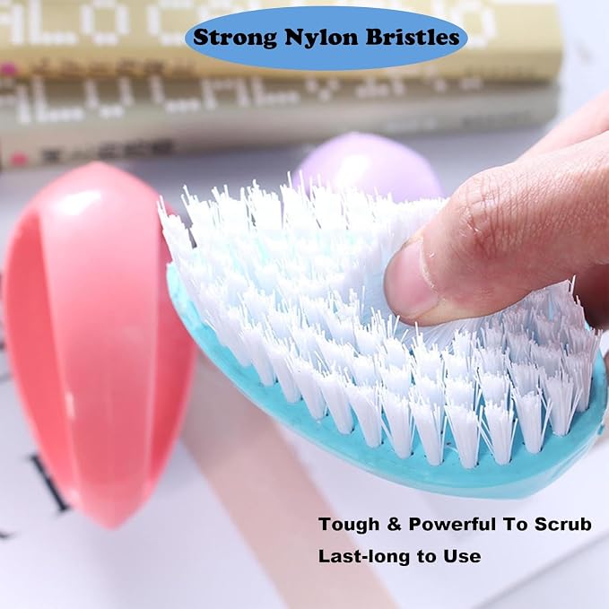 Scrubbing Brushes for Cleaning Small Scrub Brush with Nylon Stiff Bristles | 2 Pack Heavy-Duty Scrubber Cleaner Brush Multi-Purpose Cleaning Brush for Bathroom,Showe,Sink,Kitchen,Bathtub,Floor -Compact