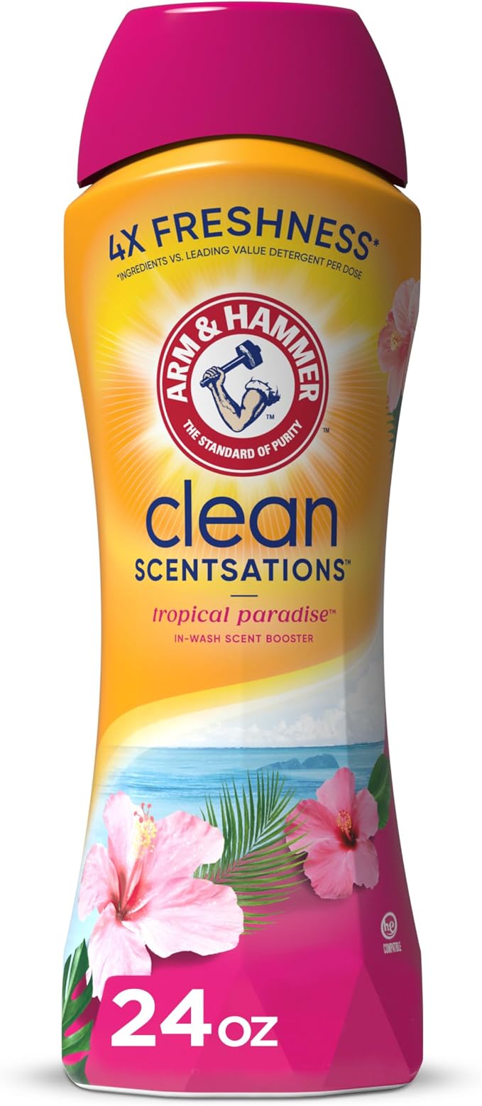 Arm & hammer In-Wash Scent Booster, Tropical Paradise, 24 oz | In-Wash Laundry Fragrance, Tropical Paradise Scent, Lasting Freshness for Clothes and Towels, Laundry Additive
