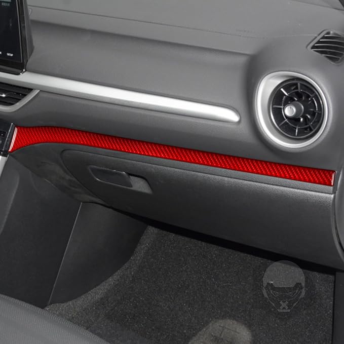 Red Real Carbon Fiber Trim for KIA Forte K3 Accessories | for 2019 2020 2021 2022 2023 2024 Co-Pilot Dashboard Cover Sticker Interior Thick Overlay Decal