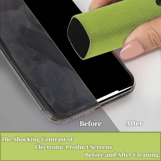 Electronic Touch Screen Cleaner Spray and Wiper, Car Laptop Phone Computer TV Screen Cleaning Accessories for MacBook Display iPad iPhone, Fingerprint Eraser for Screens of Mac - Yellow Green Blue