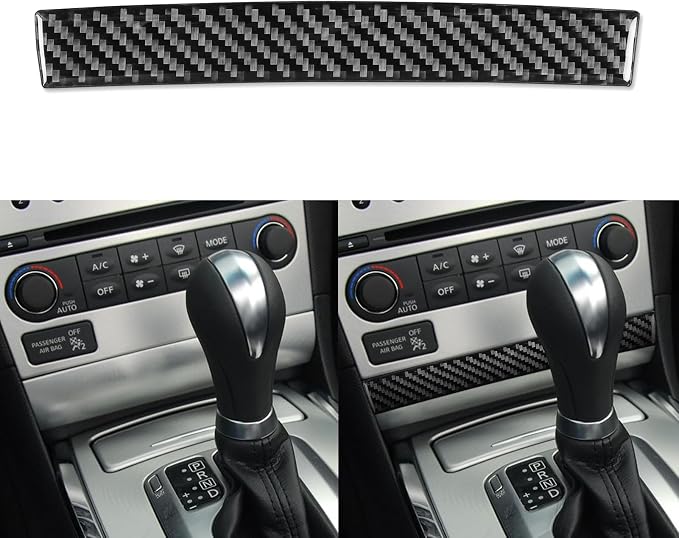 Real Carbon Fiber Trim for Infiniti Accessories | for G35 G37 G25 Q60 Q40 2007-2015 X S Sedan Coupe Convertible Dash CD AC Control Panel Strip Interior Thick Overlay Decal