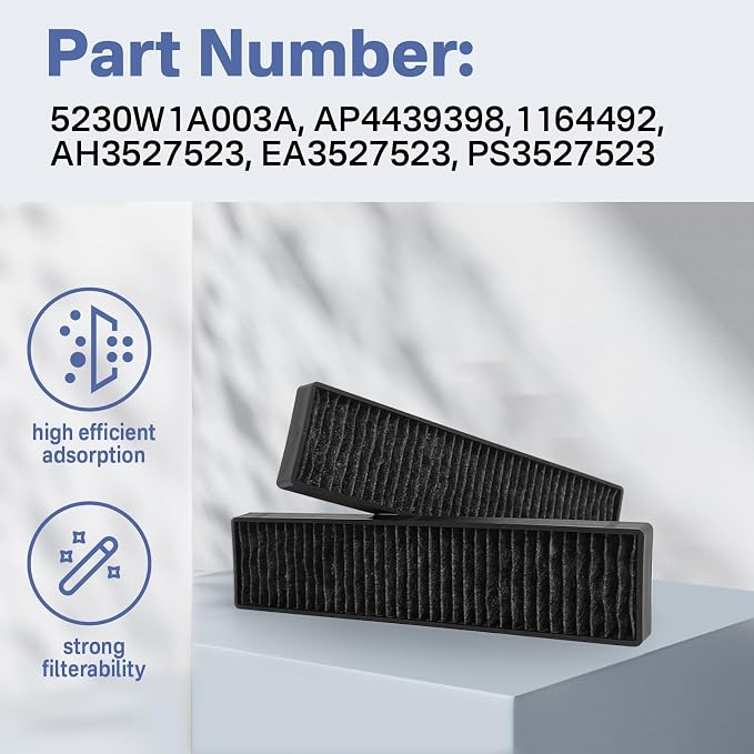 5230W1A003A Microwave Charcoal Filter Compatible with LG GE Microwave Charcoal Air Filter JVM7195SK6SS PVM9005SJ8SS WB06X10807 LMHM2237BD LMV1650ST