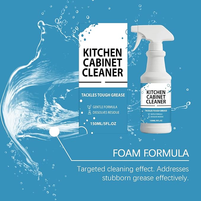 Kitchen Cabinet Cleaner Spray 5 fl.oz, Degreaser, No-Rinse | Foam degreaser for wood & painted cabinets, stove tops & backsplashes; helps remove grease, oil & grime; no-rinse formula