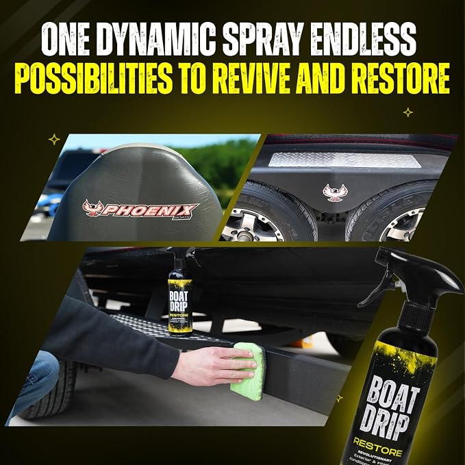 Restore -Interior & Exterior Boat Cleaner with UV Protection- Restores, & Protects Trim, Vinyl, Plastic, Dashboard, & Seats - Water-Resistant, Made in USA
