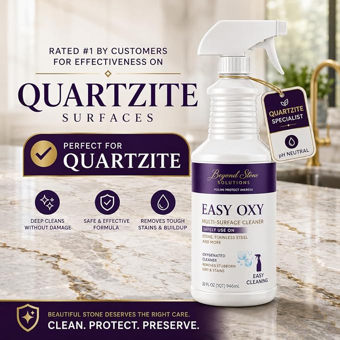 pH Neutral Stone Cleaner for Quartz, Marble, Quartzite & Natural Stone Countertops, Daily Care Formula for Surfaces That Require Special Care, Safe Stone Countertop Cleaner for Everyday Use, 32 oz