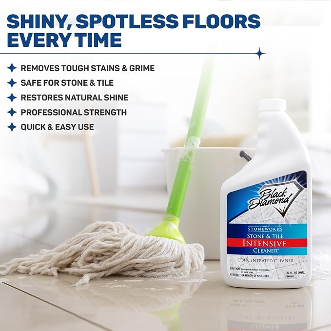 Black Diamond Stoneworks Stone & Tile Intensive Cleaner – Professional Deep Cleaner for Marble, Limestone, Travertine, Granite, Slate, Ceramic & Porcelain Tile – Acid-Free Concentrate (4-Gallons)