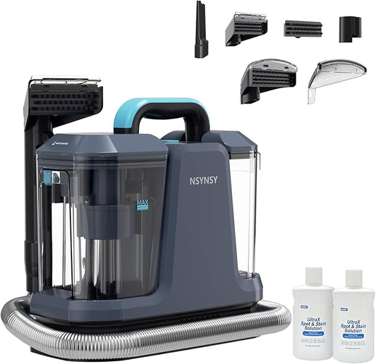 Portable Carpet Upholstery Cleaner for Furniture, Pet Stains, Car Interiors | Powerful Suction, Faster Drying, Deep Stain Removal, Lightweight Design, Large Dual Tanks, Long Hose & Cord, Home & Car Use