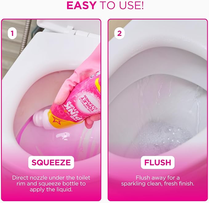 The Pink Stuff Miracle Toilet Cleaner, Powerful Stain-Removing Gel, 25 Fl Oz