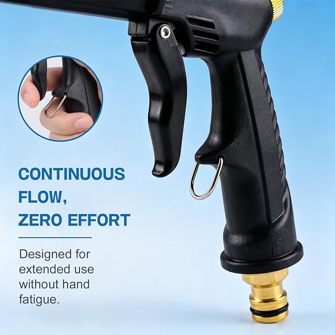 Jetterix High Pressure Water Jet Nozzle, Pressure Washer Gun, Heavy Duty Adjustable Twist Hose Nozzle Jet Sweeper Nozzle for 3/4" Garden Hose, 3 Spray Modes for Car Yard Patio Pets Washing (D)