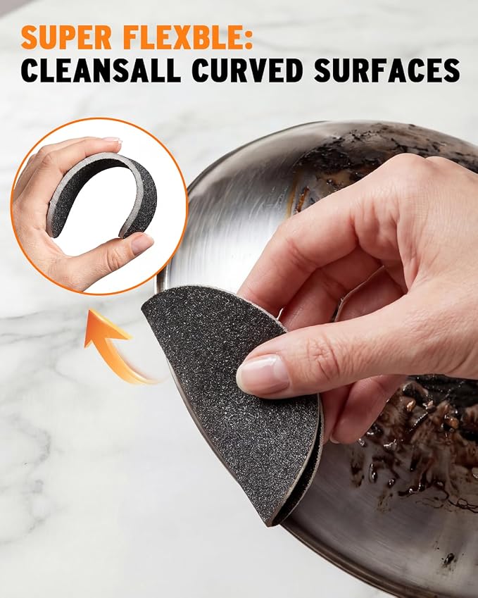 4-Pack Stainless Steel Sponge Suitable for Stainless Steel Surfaces Zero Chemicals Emery Sponges Long-Lasting for Heavy Duty Burnt-On Stain Removal