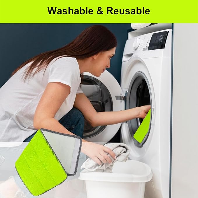 Microfiber Mop Pads for Libman Rinse 'n Wring Mop and Bucket System, 13in Washable & Reusable Microfiber Floor Cleaning Pads Head Refills for All 13" X 5" Flat Floor Mop