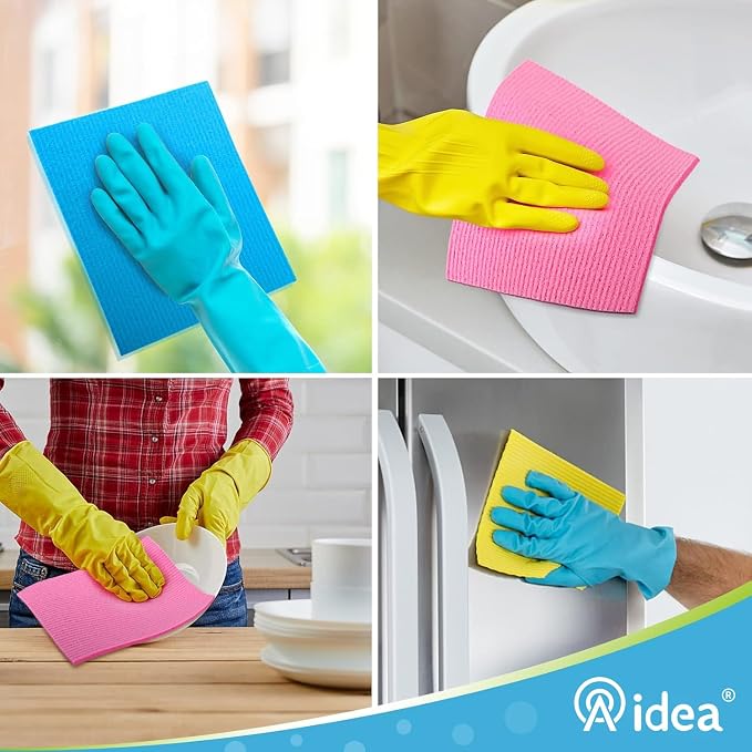 AIDEA Swedish Dishcloths for Kitchen, 20PK, Reusable Paper Towels, 7"×6" | Kitchen Washcloths Dish Rags, No Odor Reusable Cleaning Cloths, Cellulose Sponge Cloths