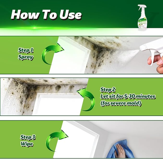 Snowlily 16.9 oz Black Stain Remover Spray – Effectively Removes Tough Stains from Drywall, Tile, Wood, Washing Machine Seals & More