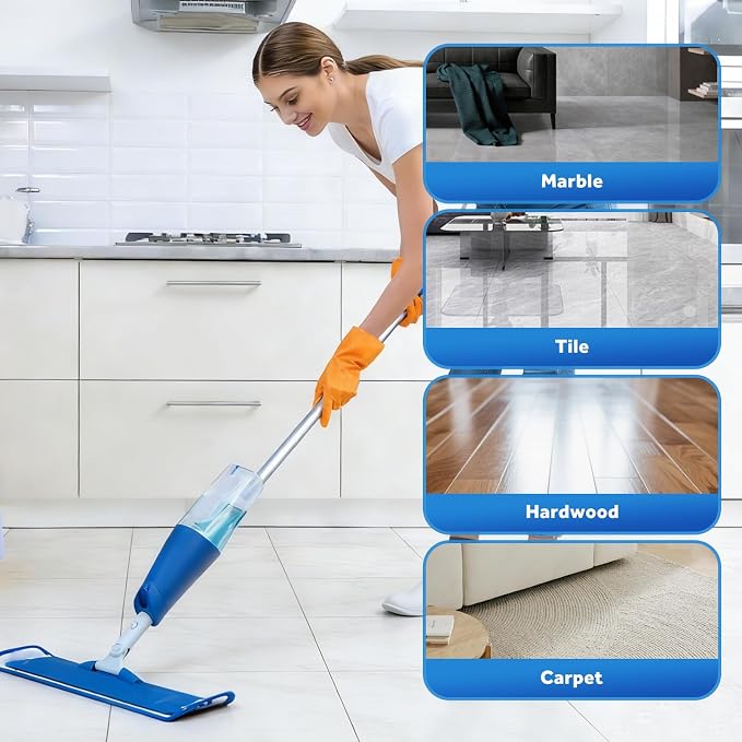 3 Pack Microfiber Cleaning Pads Compatible with Bona Mop Replacement Pad | 18 Inch Spray Mop Pad Refills, Machine Washable Reusable, Hardwood & Hard Floors, Clean Pet Hair & Dust, Highly Absorbent