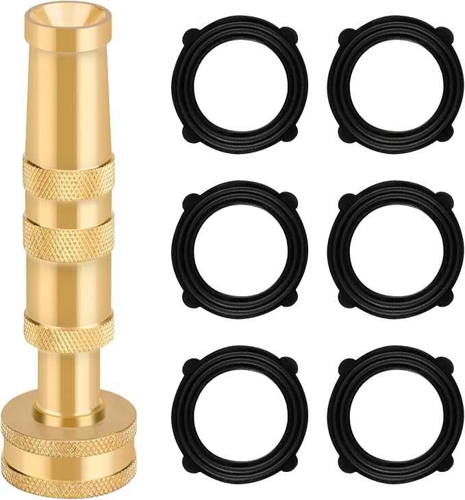 Twinkle Star High Pressure Garden Hose Nozzle, 3/4" GHT, 1 Pack | Hose Sprayer Nozzle, For Car Wash, Extra 6 Rubber Washers