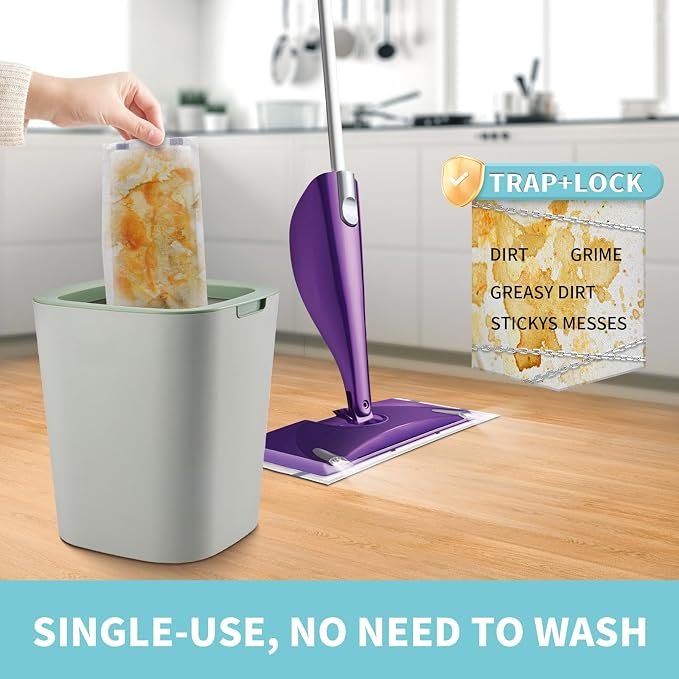 AIR U+ Disposable Mop Pad Refills for Swiffer Wet Jet Mops, Thickned and Absorbent Wet Pads Refill, 48 Count