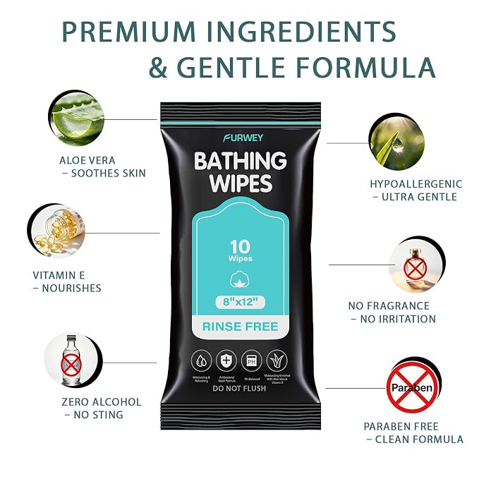 XL No-Rinse Body Wipes for Adults –12 Packs (120 Total) – Oversized, Extra Thick, and Shower-Fresh – Soft, Gentle & Disposable – For Men, Women, and Seniors – Ideal for Camping & Travel（Do Not Flush）