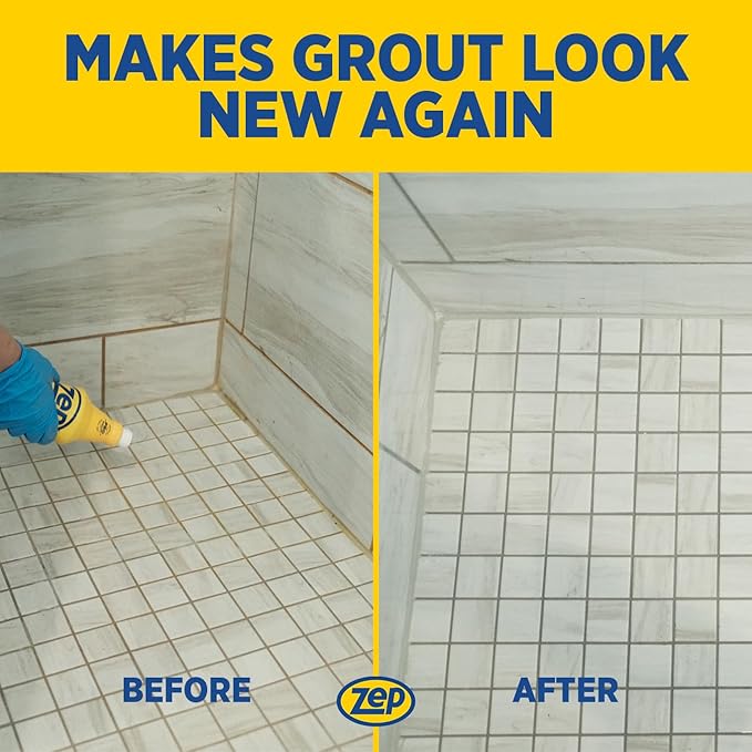 Zep Grout Cleaner and Brightener - 32 oz (Case of 12) ZU104632 - Make Grout Look New Again, Just Like Magic
