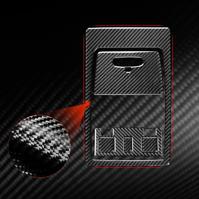 Fit for Cadillac Escalade ESV 2007-2014 / EXT Hybrid 2009-2013 | Real Carbon Fiber | Accessories | Trim Set Reading Light Panel Cover | Stickers | Self-adhesive | Thick Overlay