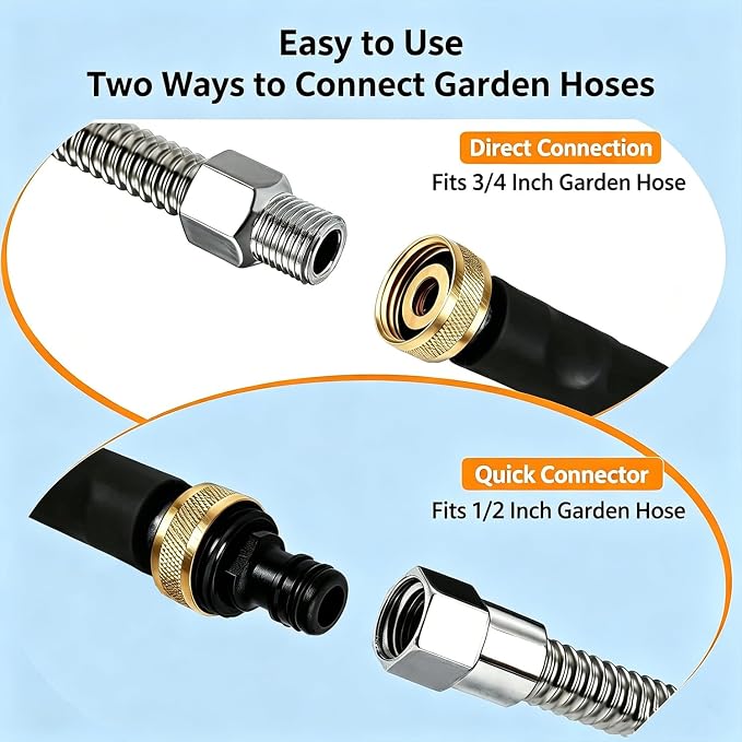 2026 Upgraded Jet Nozzle Power Washer for Garden Hose Cleaning Wand Set | with 3 Interchangeable Nozzles for Car Washing, Patio Lawn Garden Outdoor Cleaning，Dark Black