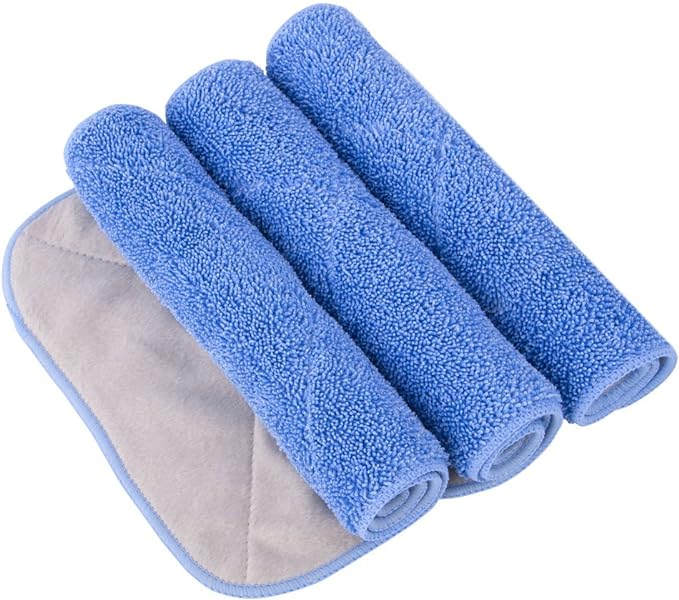 MR.SIGA Professional Microfiber Mop Refills, Pack of 3 | Microfiber side attracts fine dust and hair effectively, plush side is great for floor waxing, size: 42cm X 23cm