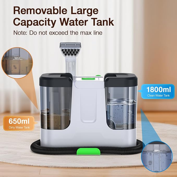 Carpet Cleaner Machine,Deep Cleaner Machine for Rug Cleaner & Couch Cleaner | Carpet Shampooer Machine for Rug,Upholstery,Stair,Car Seat&Couche, 18Kpa Suction Spot Cleaner Remover Tackles Old Set-in dirt