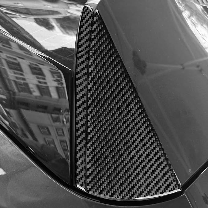 Carbon Fiber Rear Side Window Decals Fit for Audi A3 8Y S3 2021-2025 | Rear Side Window Cover Rear Wing Triangle Trim | Accessories | Self-adhesive