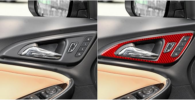 Real Carbon Fiber Trim for Chevy Malibu 9th Gen Accessories | for 2016-2024 Inner Door Bowl Handle Pull Cover Sticker Interior Thick Overlay Decal