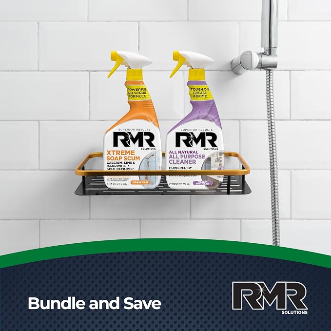 RMR Clean Slate System – Xtreme Soap Scum Remover + All Natural All Purpose Cleaner, 2-Step Bathroom & Household Cleaning Bundle for Shower, Tub, Tile, Glass & Surfaces, 2–32 Oz Bottles