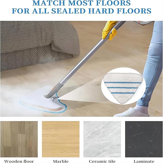 4 Pack Reusable Mop Pads Compatible with True & Tidy STM-500, STM-700 Steam Mops, Refills for Turonic ST3 Steam Mop Microfiber Washable Pads, Cloths for Floor Cleaning, Scrubbing and Floor Caring