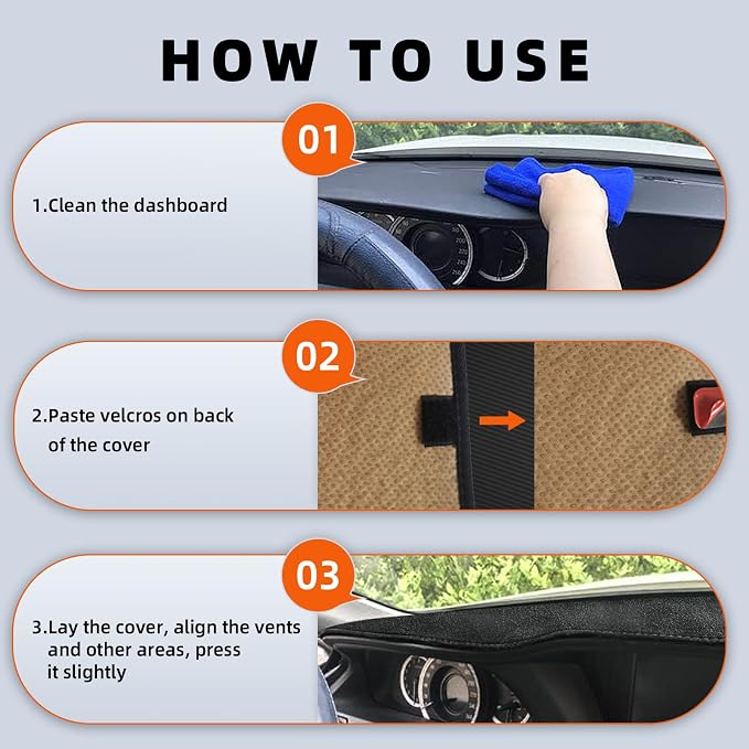 Dashboard Cover Dash Mat Fit for Fo-rd Explorer 2019-2011 (Without HUD Models),Car Dash Board Mat Anti-Glare Carpet,Non-Slip Pad Sunshield Protector (Black)