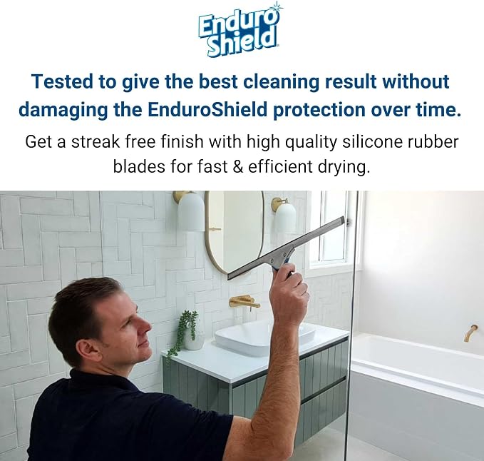 EnduroShield Professional Window Squeegee - 10 & 14 Inch Blades | Premium Silicone Blades | Streak-Free Results | Ergonomic Handle | Professional Grade (92)